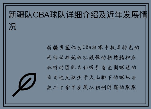 新疆队CBA球队详细介绍及近年发展情况